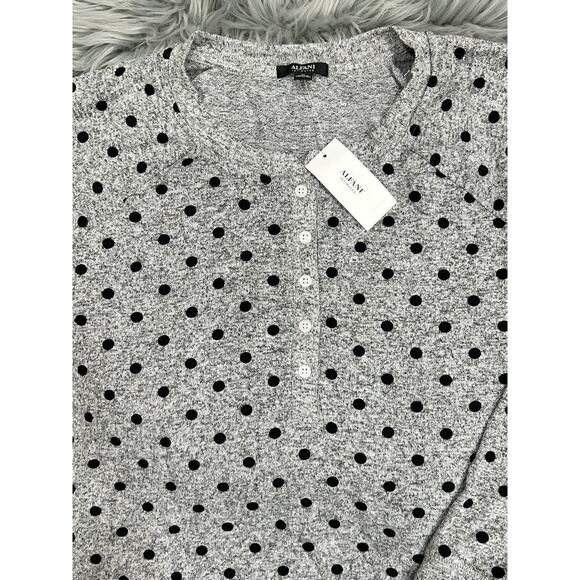 Alfani Intimates Grey Dots Sweater Accented With Buttons Size XL - Picture 3 of 3